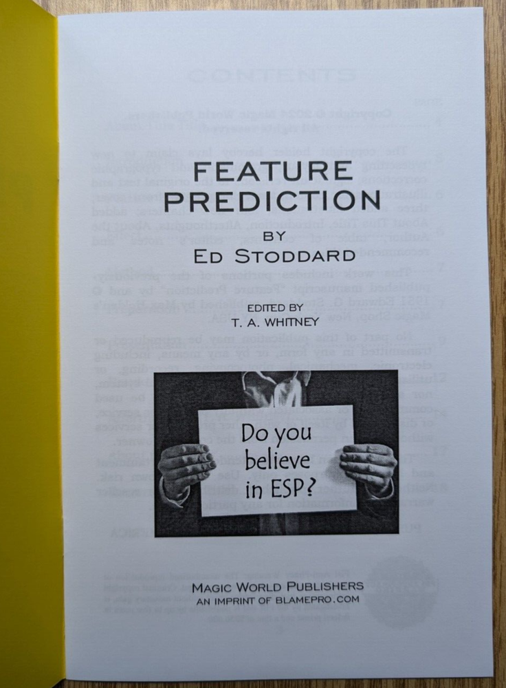 Feature Prediction by Ed Stoddard : A stage or platform triple prediction!
