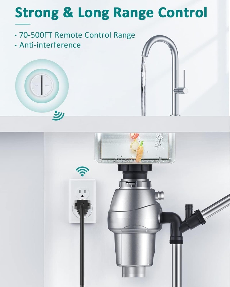 Compact Garbage Disposal Air Switch with 15A Capacity - Plug & Play Convenience