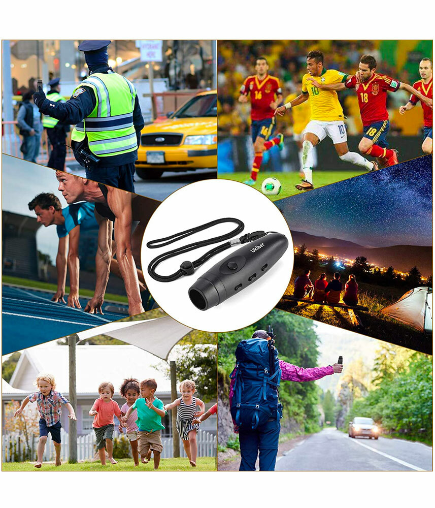Ukiber 3-Tone Electronic Whistle - USB Rechargeable with emergency flashlight