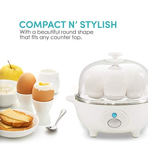 Elite Gourmet Easy Egg Cooker 7 Egg Capacity Automatic Boiling Poaching Steaming