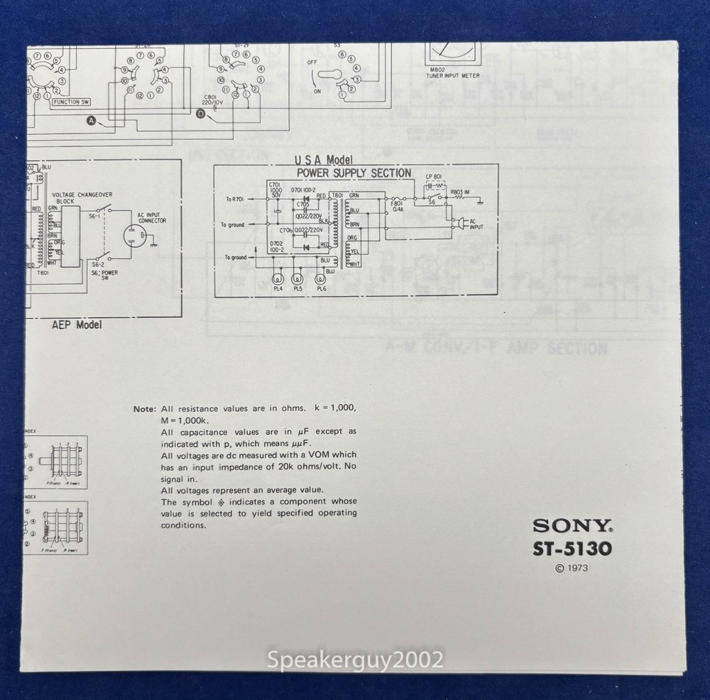 Original Sony ST-5130 Service Schematic