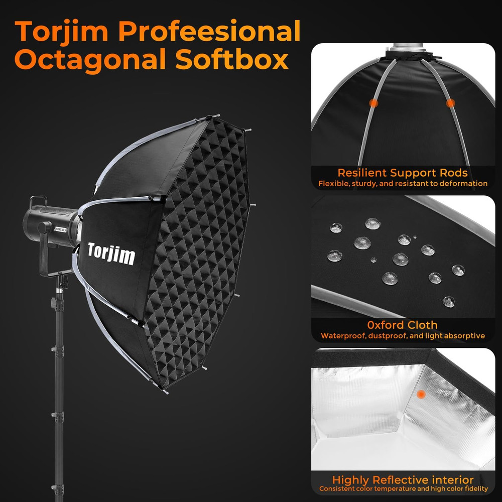 35.4"/90Cm Octagonal Softbox with Quick Release Bowens Mount, Portable & Collaps
