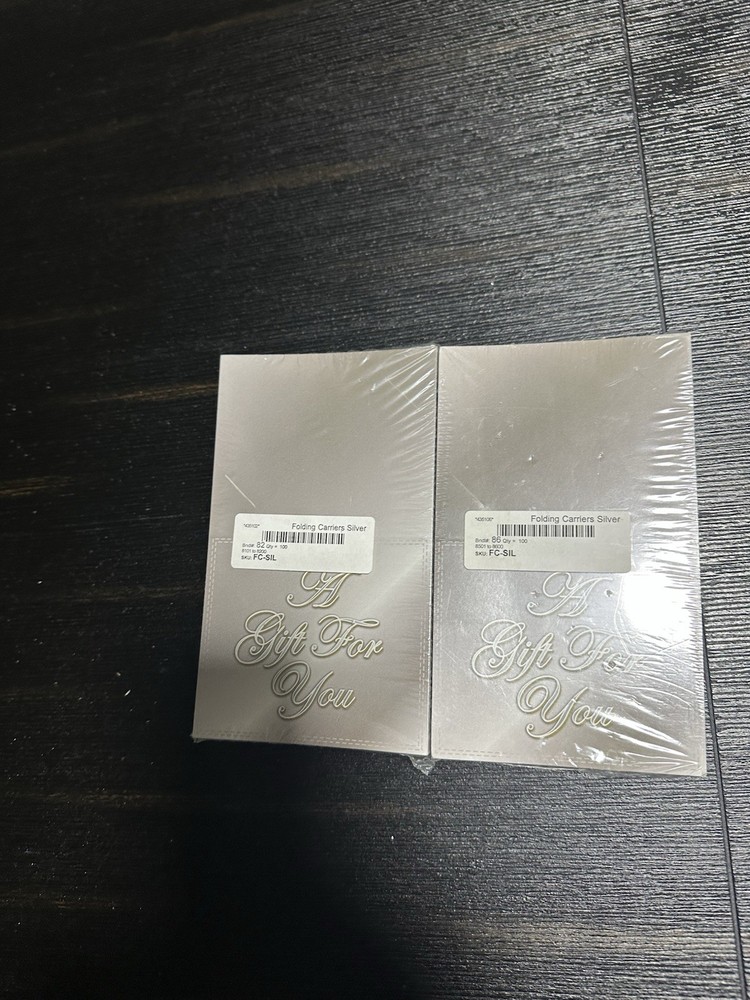 2 Pack Silver Gift Card Holders Blank Gift Cards