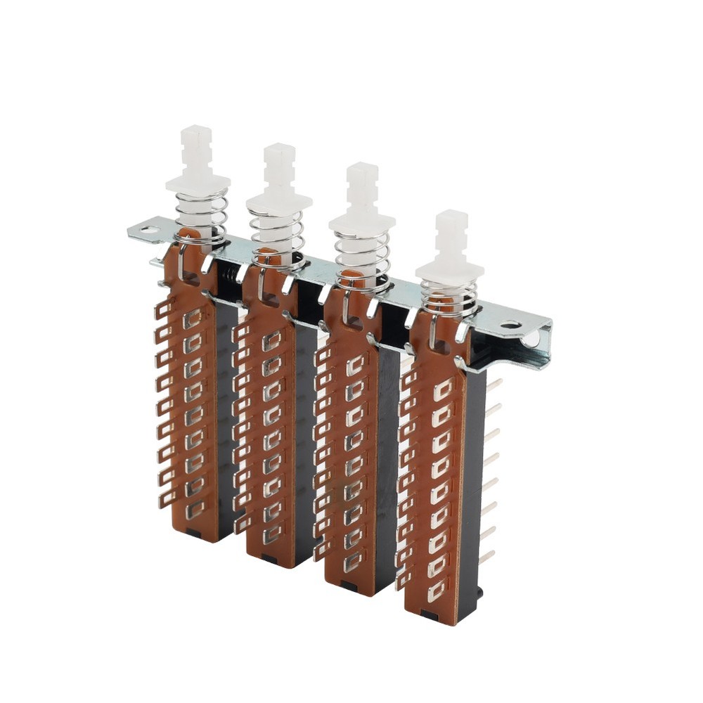 Interlock Push Button Switch Piano Type 18 Pin 4 Row