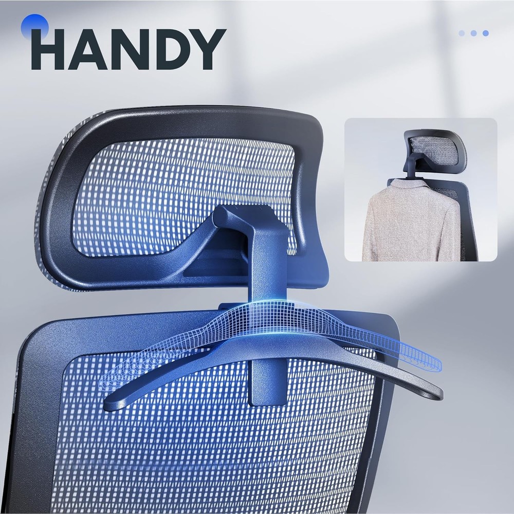 Ergonomic Office Chair,with Adjustable Lumbar Support/2D Headrest，Gray