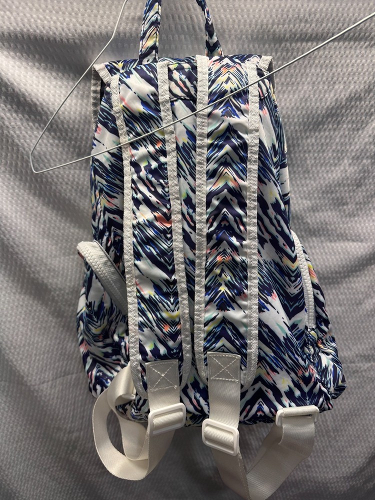 Festive Vibrant Abstract Print Backpack - Drawstring & Flap Closure Medium