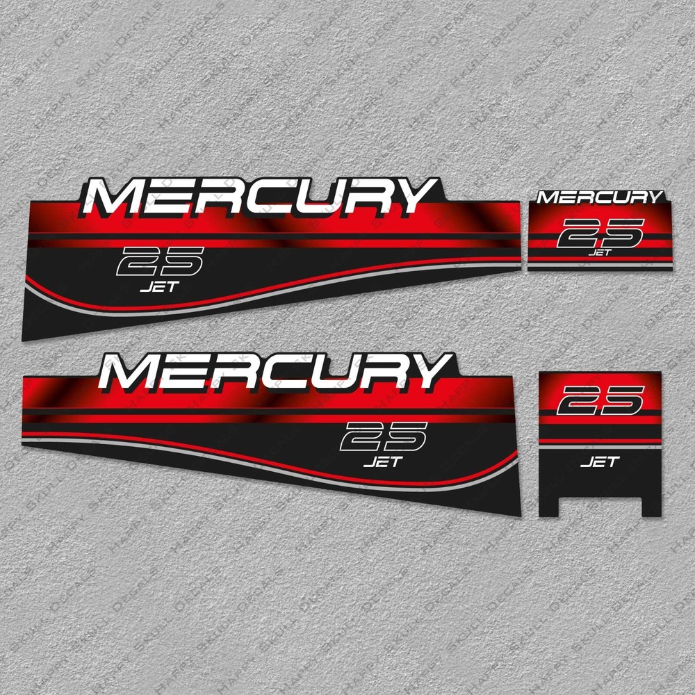 Mercury 25 hp Two Stroke 1996-1998 JET outboard engine decals sticker