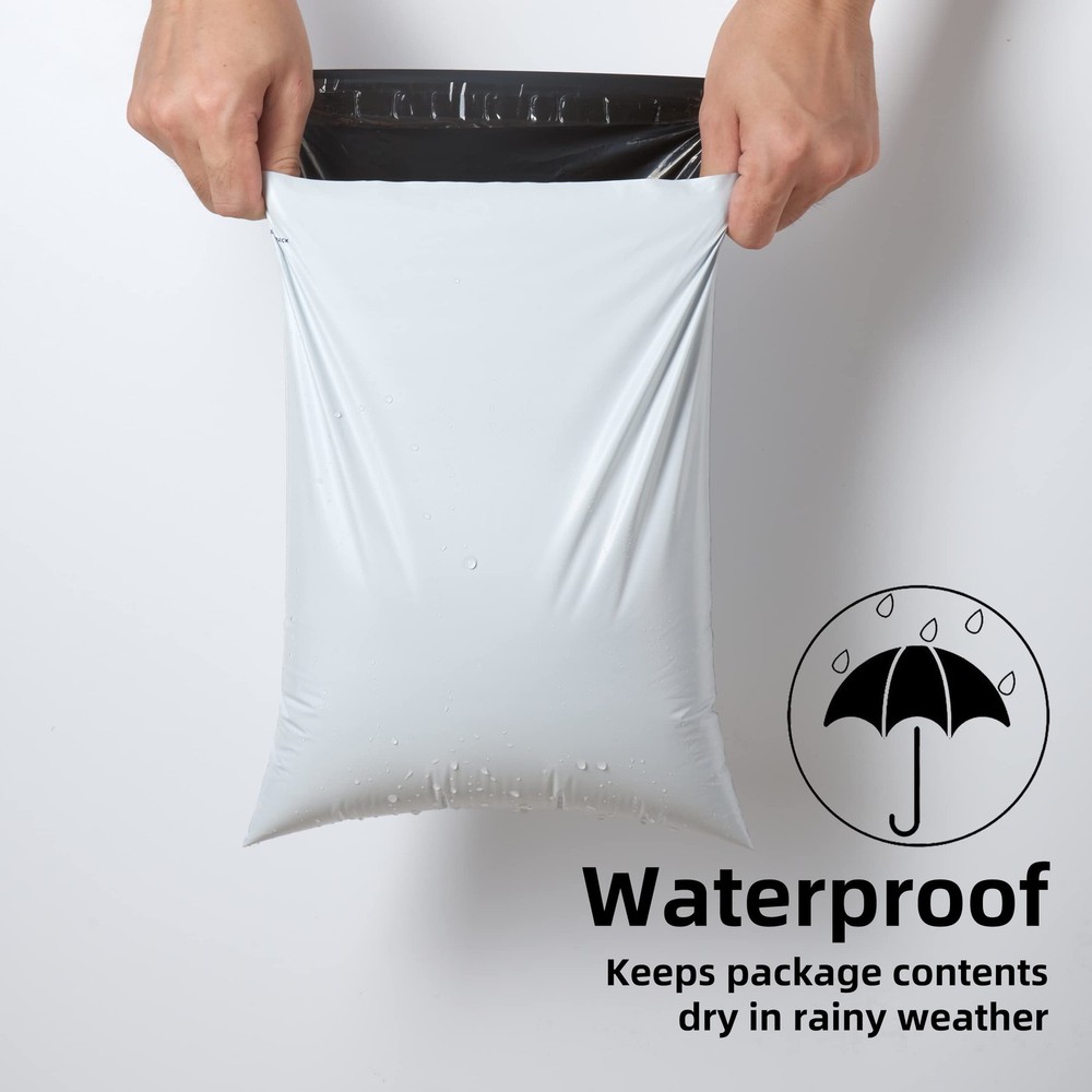 KKBESTPACK Poly Mailers Shipping Envelope Self 12" x 15.5" 100pcs, White
