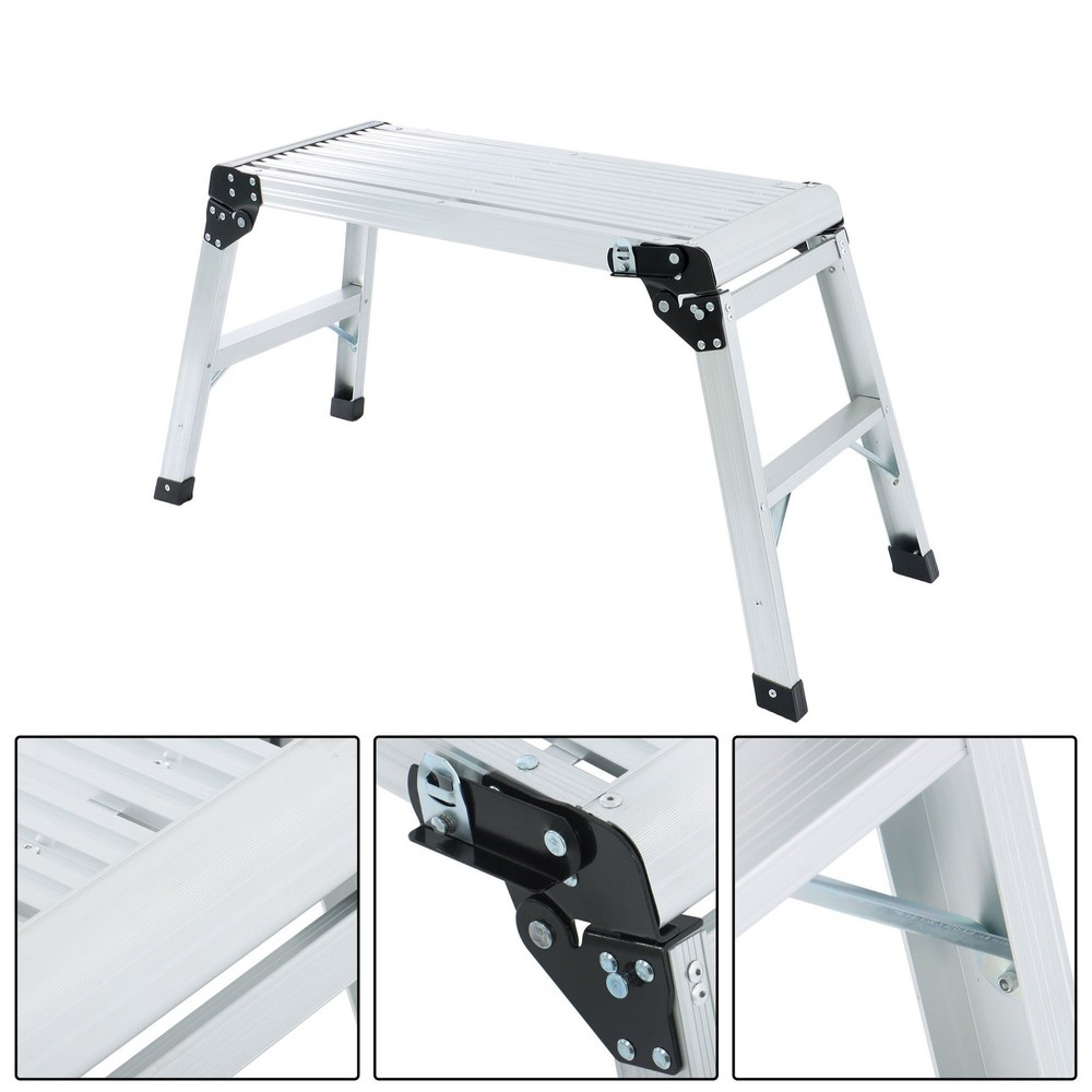 330Lbs High Quality Aluminum Step Stool Folding Work Platform Drywall Ladder