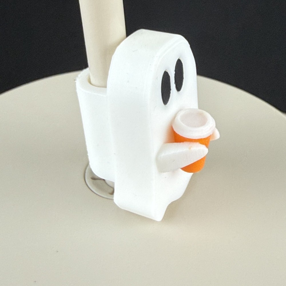 Ghost Straw Charm 3D Printed