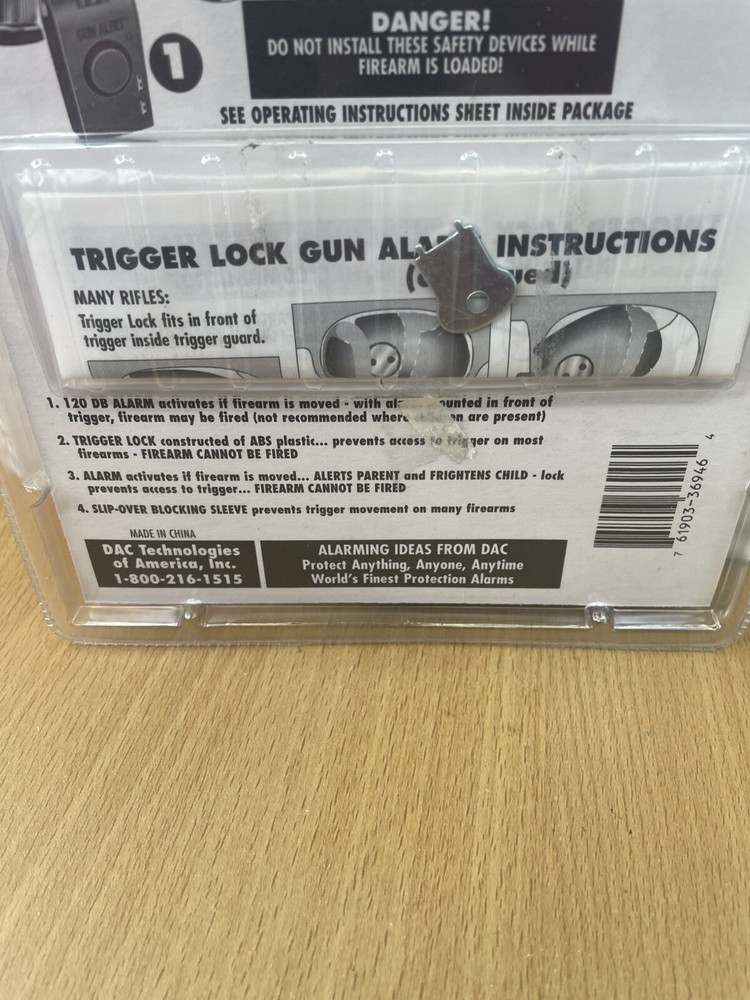 DAC Technologies Gun Trigger Lock & Motion Alarm Brand New Sealed