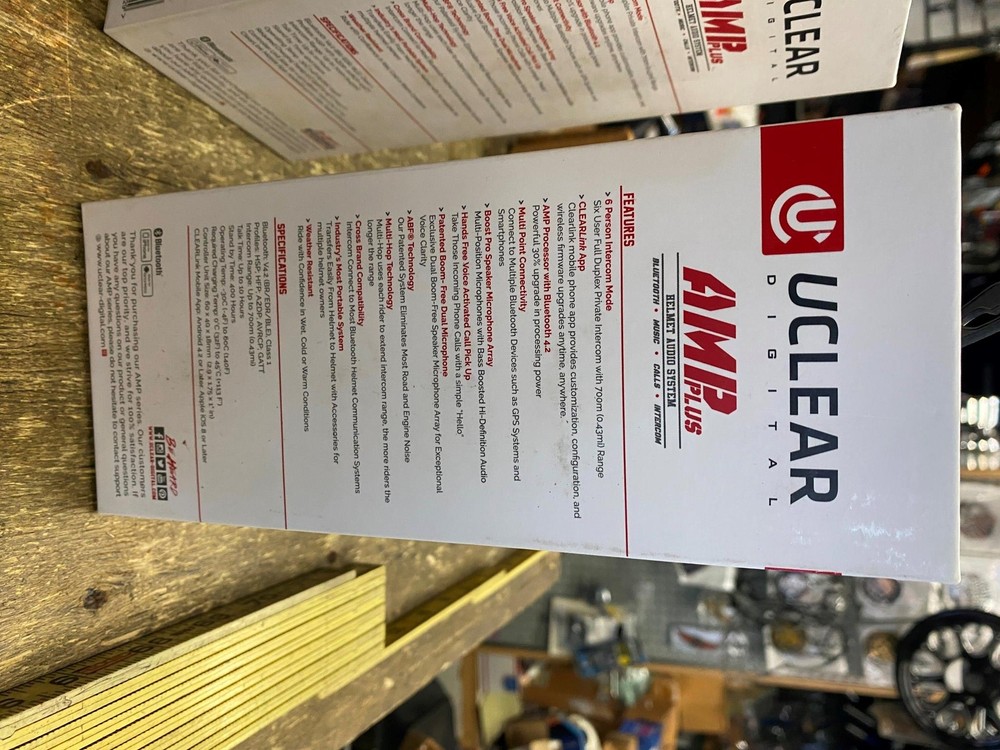 Uclear AMP Bluetooth Helmet Audio System Motorcycle Dual Headset Boost Speaker