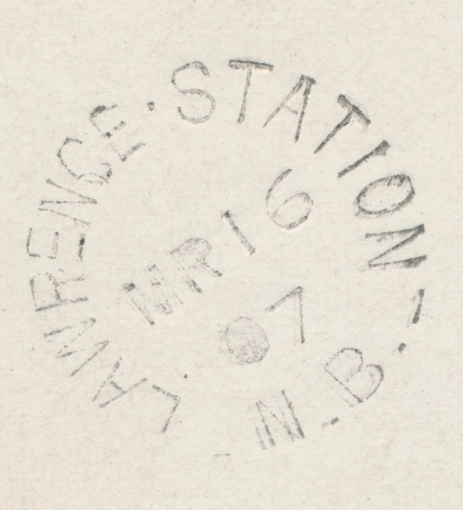 Lawrence Station, NB- 1907 Split Ring Cancel on Cover