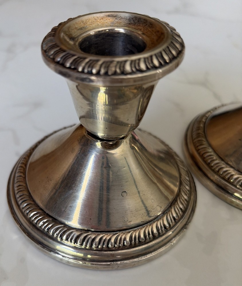 Crown Weighted Sterling Silver Candle Holder