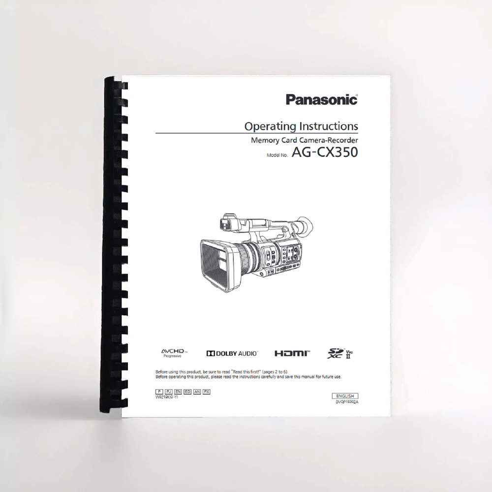 Owners Manual for Panasonic AG-CX350 Video camera