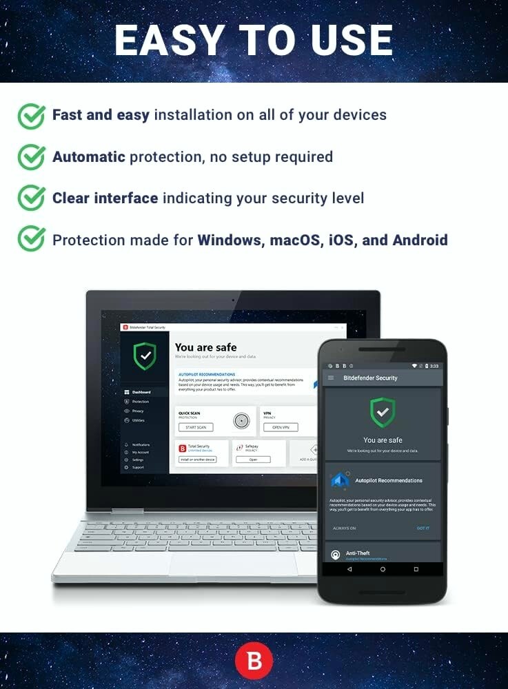 Bitdefender Family Pack | 15 Devices | 1-3 Years | Windows Mac Android