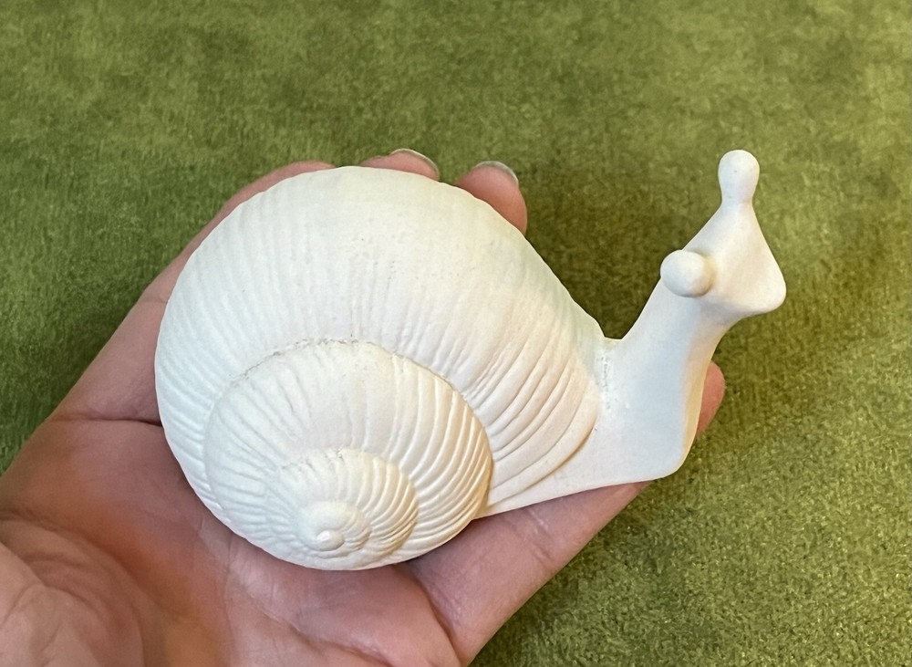 Ceramic Bisque-Unpainted 4” Small-SOLID -1/2 lb. SNAIL Statue-Ready 4 U To Paint