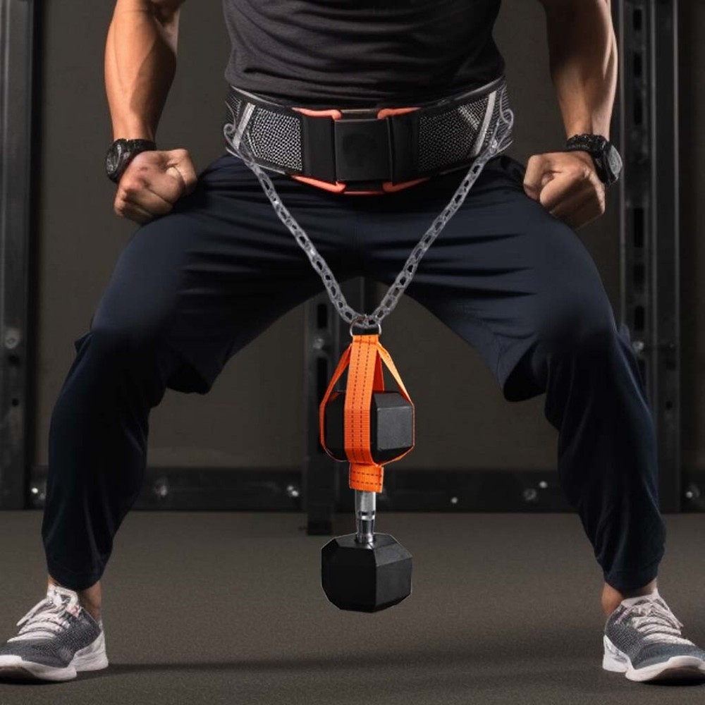 Dumbbell Loading Strap for Dip Belt Weight Plate Loading Strap Heavy Belt Duty
