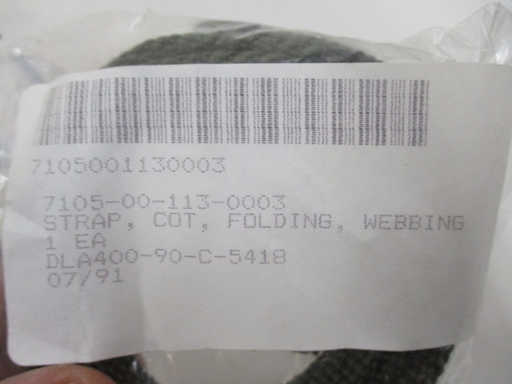 MILITARY ARMY COT REPLACEMENT WEBBING STRAP TIE DOWN FOLDING RETENTION KEEPER