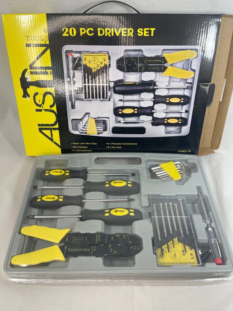 New Wire Stripper Wire Clips Precision Screwdrivers Hex Keys 20 pcs Set Tool