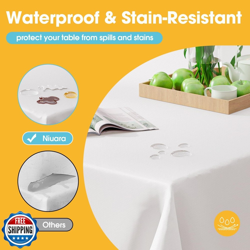 Niuara White Plastic Table Cloth Rectangle Table 15 Pack, 54''×10