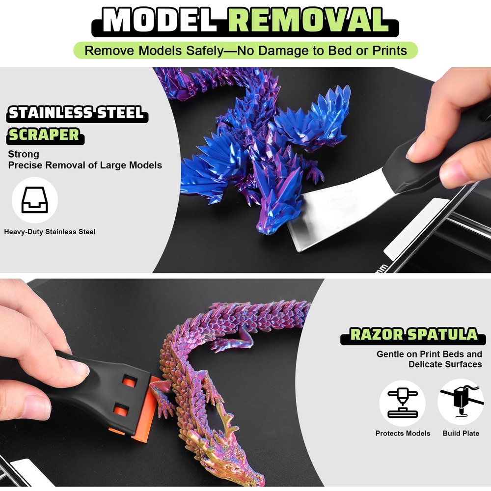 3D Printer Tools Kit, 34pcs Accessories for All FDM/SLA Black