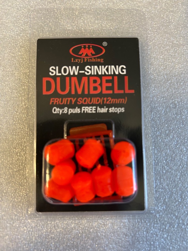 FRUITY SQUID FLAVOUR 12 Mm Slow Sinking 8pcs/pack Plastic Dumbells Baits
