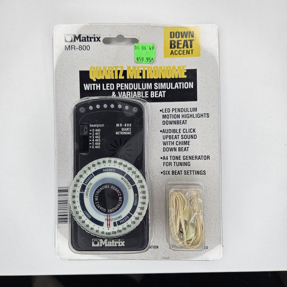 Matrix MR-800 Quartz Metronome w/ LED Pendulum Simulation & Down Beat Accent