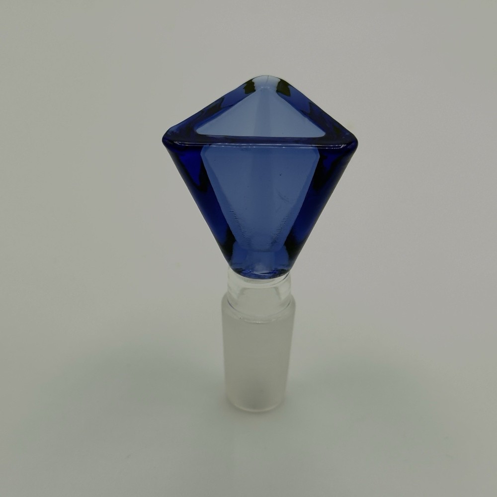 14mm Triangle Glass Bowl Piece Replacement Pull Slide For Water Pipes - Blue