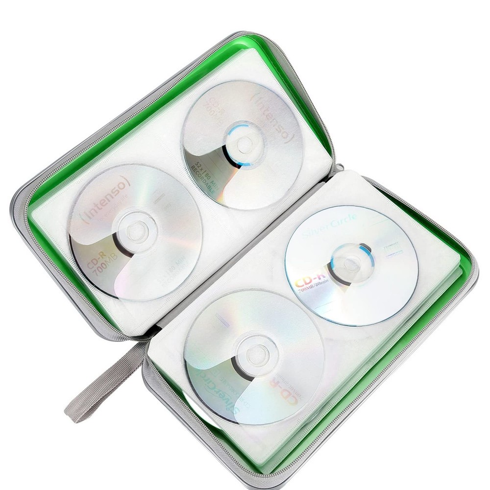 CD Case Holder, 80 Capacity CD/DVD Case Holders Wallet Hard Plastic CD DVD Di...