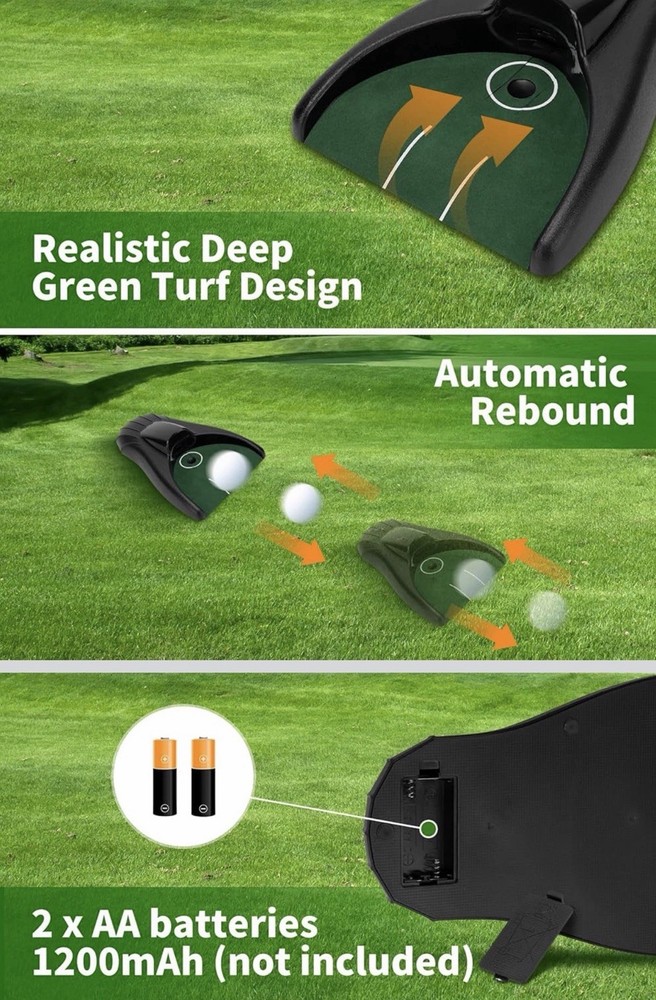 Dashing Putt and Return Automatic Ball Return Indoor Golf Putting Practice Cup