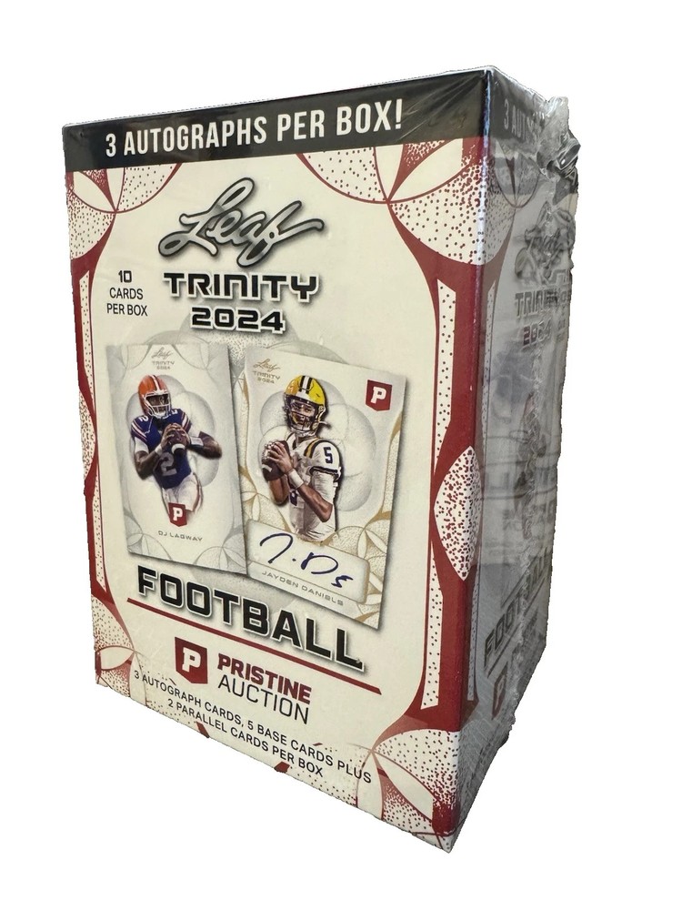 2024 Leaf Trinity Football x Pristine Auction Exclusive Blaster Box With (10)