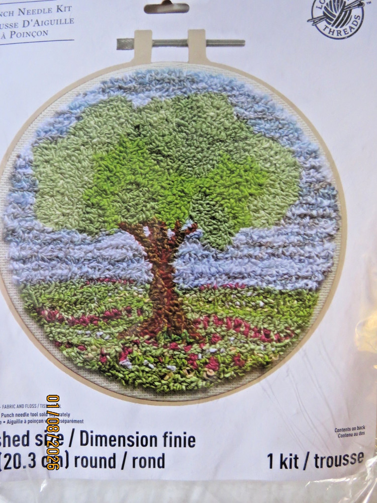 Loops & Threads Punch Needle Kit Tree Landscape. NEW - Complete Kit Greens Blues