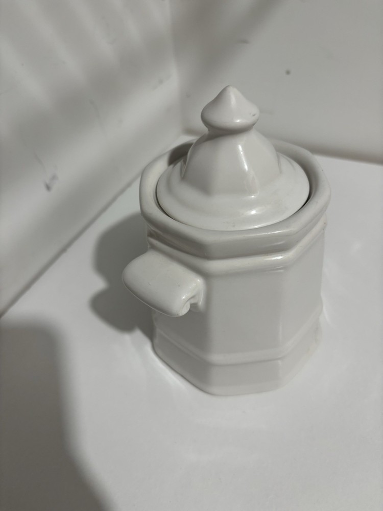 Pfaltzgraff Sugar Bowl White Herritage Pattern Ceramic Pottery Canister W/ Lid