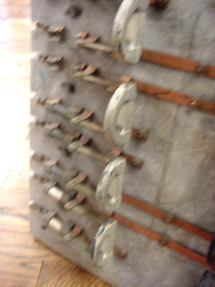 Huge Antique Frank Adam Electric Co. Double Knife Switch Electrical Panel Board
