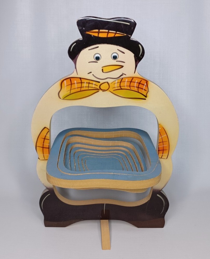 Snowman Greeter Basket Christmas Decor