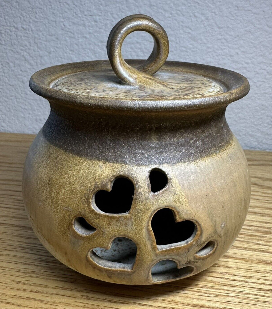 Affinity Studio Art Pottery Potpourri Candle Holder w/Lid - Ceramic Stoneware