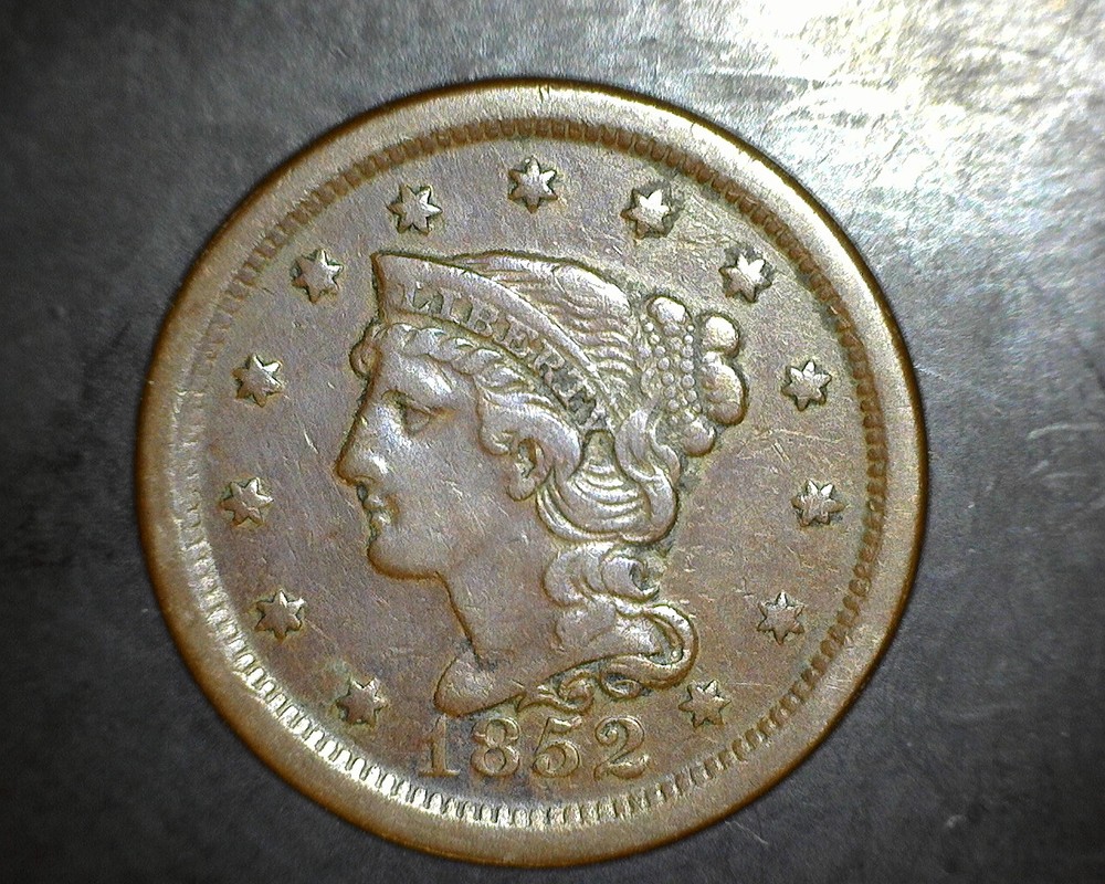 1852 Large Cent XF+