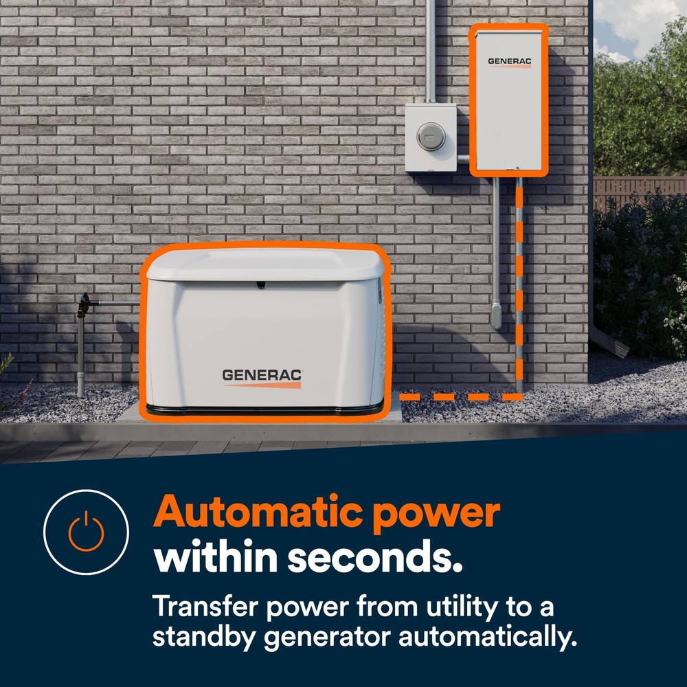 Generac Next Gen 200-Amp Generator Transfer Switch, Automatic Smart Open Tran...