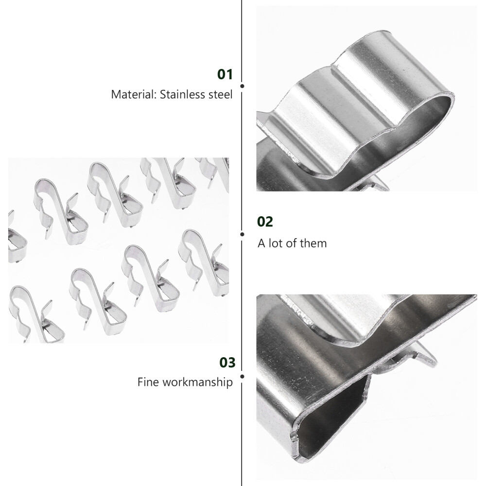 50PCS Stainless Trailer Frame Cable Clamp Clips Solar Panel Double-Wire Clips