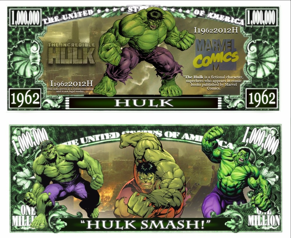 OUR INCREDIBLE HULK COMIC STRIP DOLLAR BILL (25 Bills)
