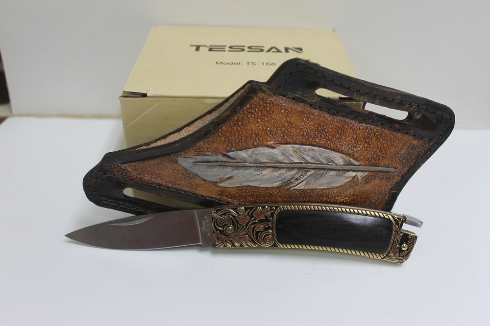 CUSTOM HANDMADE LOCKBACK FOLDING KNIFE WITH SHEATH