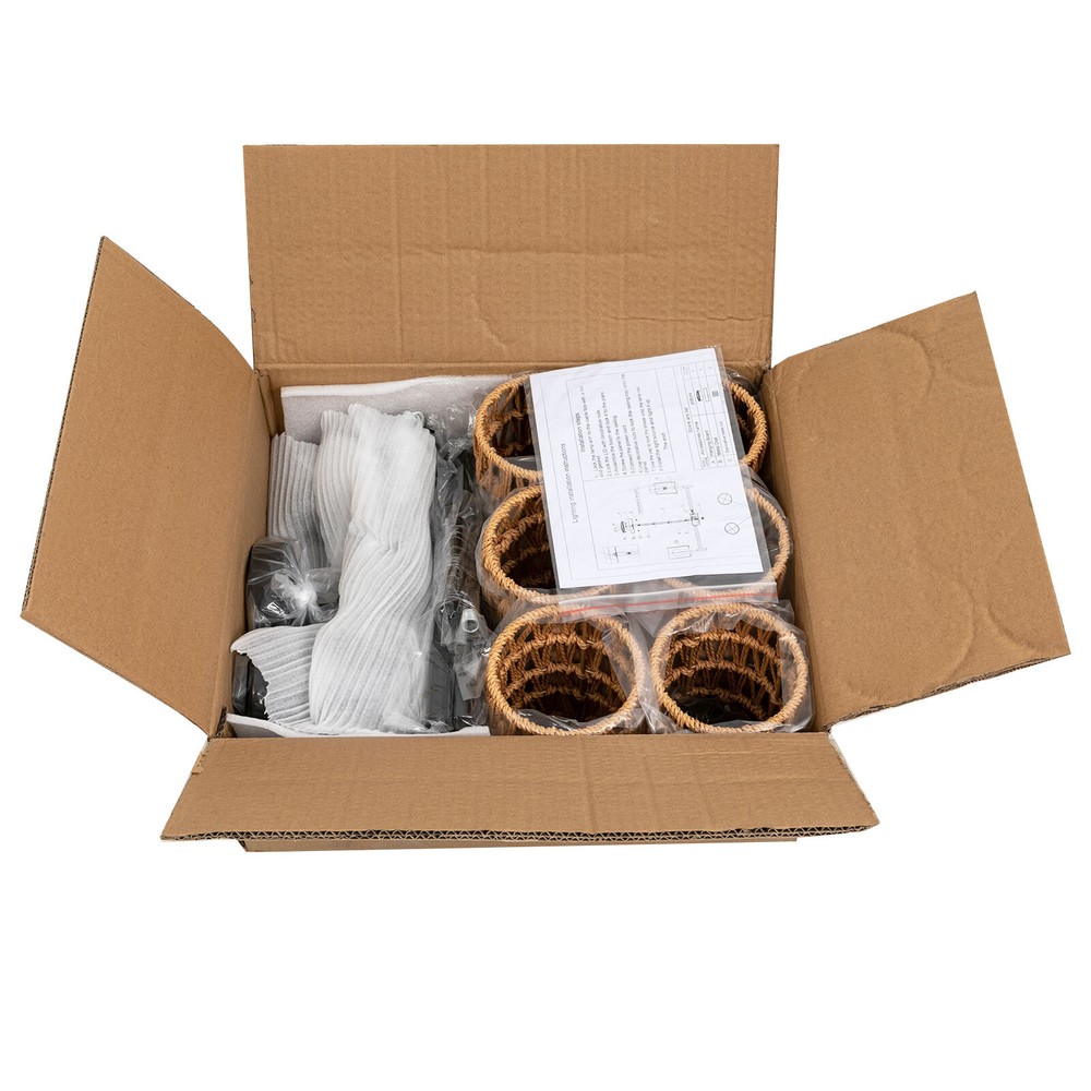 24.8" 6-light Rustic Retro Ceiling Light Ceiling Mount Lamp Dimmable Chandeliers