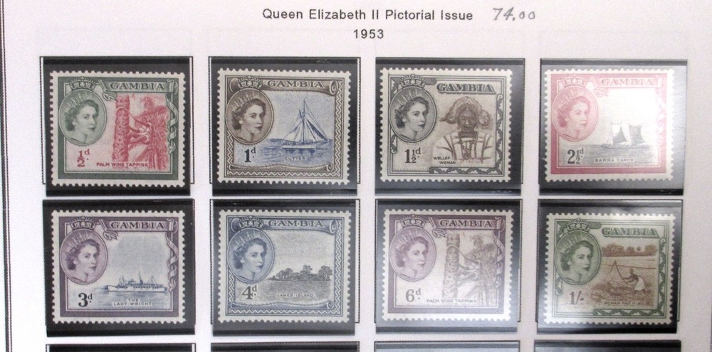 GAMBIA 9 Vintage Stamps - Mint Never Hinged & Mint Hinged - See Below