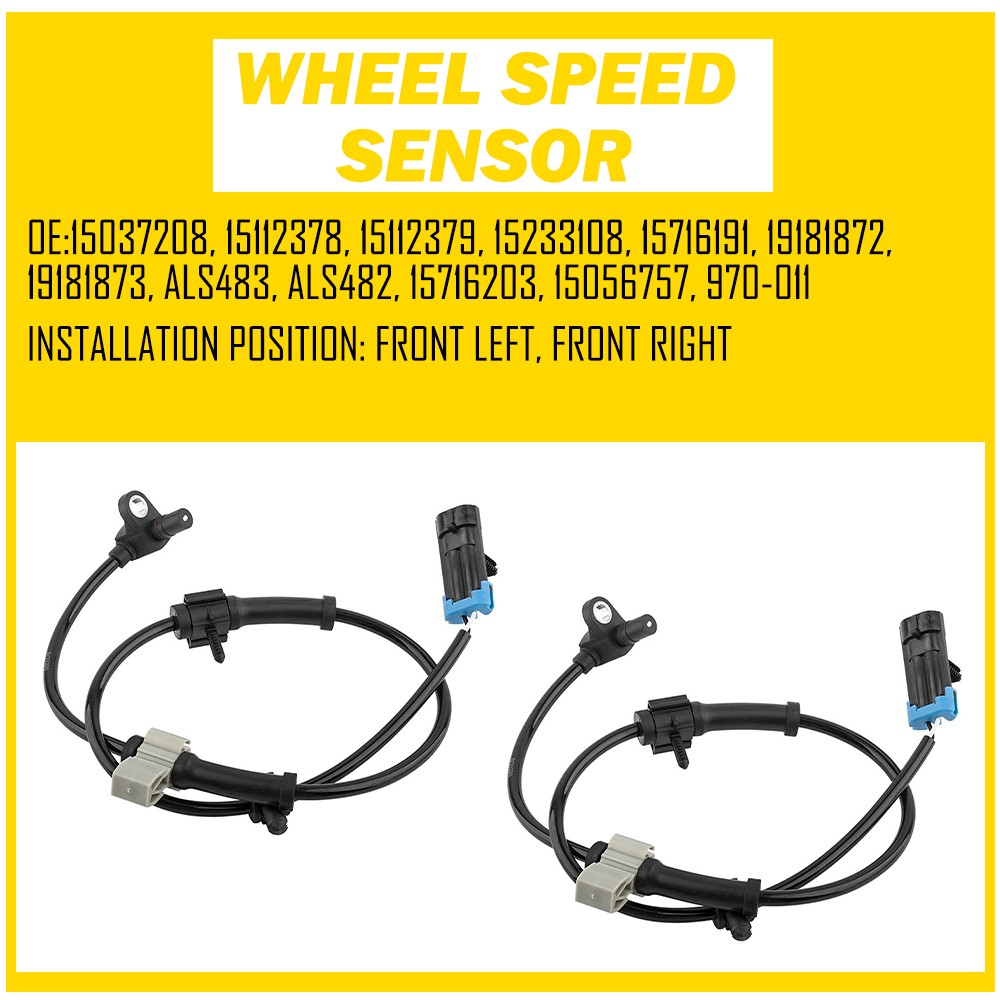Front Left&Right ABS Wheel Speed Sensor For 1999-2007 Chevy Silverado 1500 2500