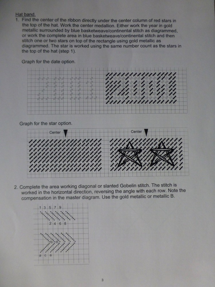 Pat Mazu - Tomorrow's Rainbows Needlepoint Pattern - Uncle Sam's Hat
