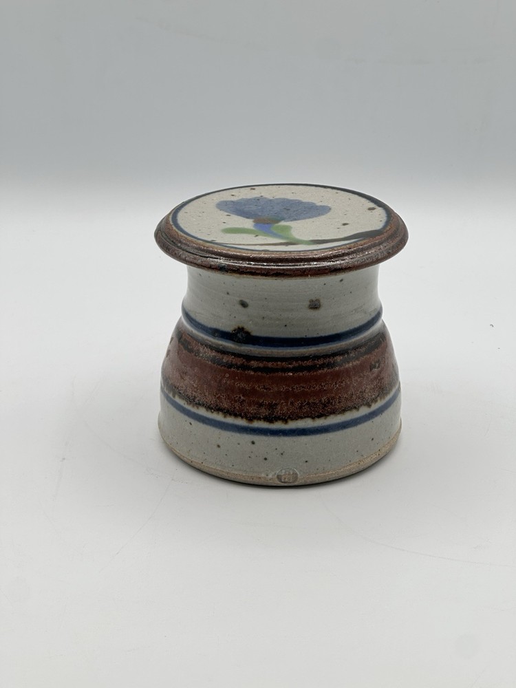 Stoneware Butter Bell Crock Studio Pottery With Embossed Makers Mark