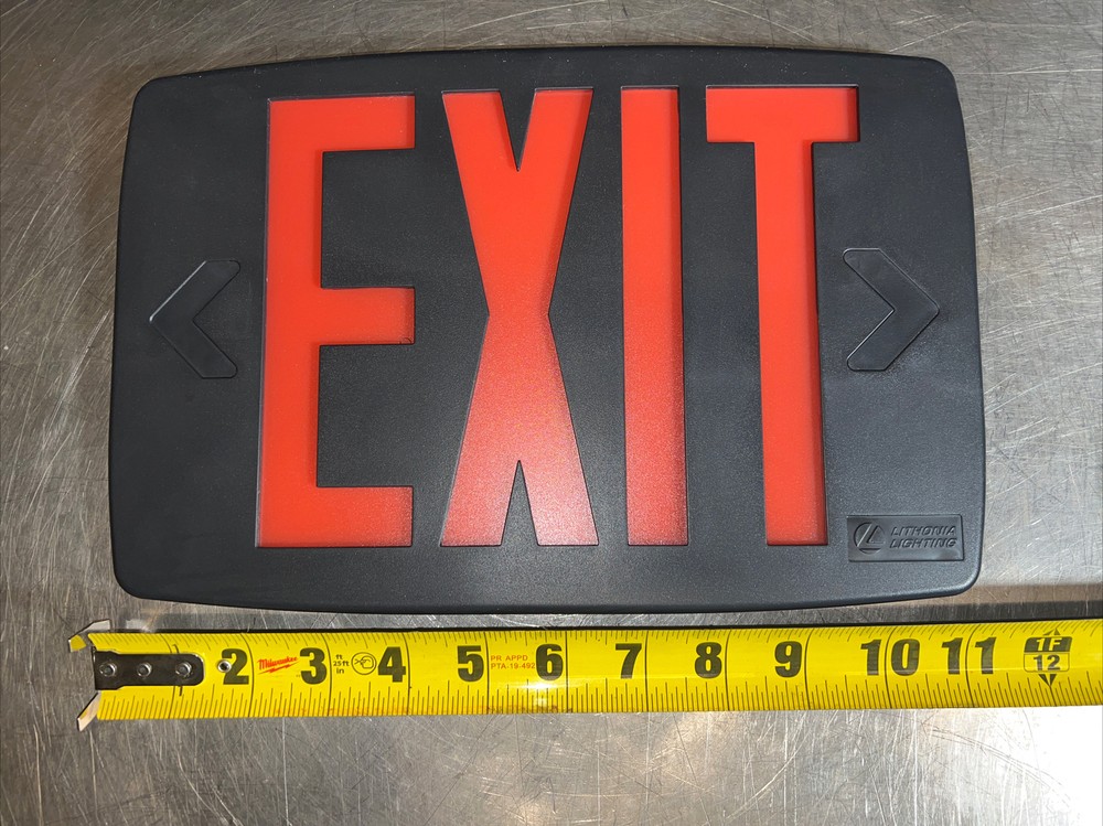 LITHONIA LIGHTING EXIT SIGN REPLACEMENT FACE PANEL RED LETTERS Nos Surplus