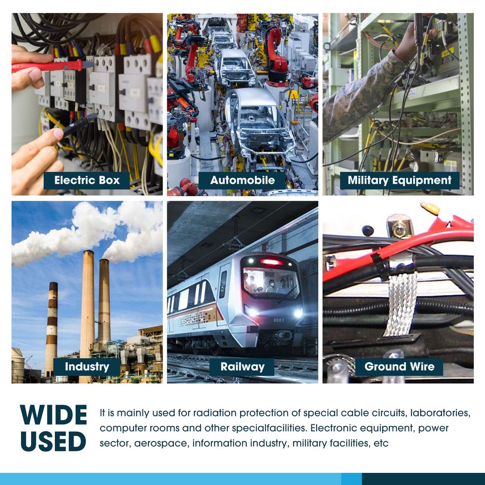 Tinned Copper Metal Braid Sleeving Flexible EMI RFI Shielding Wire Mesh