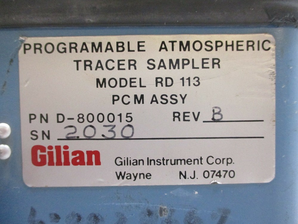 Gilian Instruments RD-113 Programable Atmospheric Tracer Sampler D-800015 A